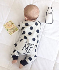 Newborn Long-sleeved PolkaDot Jumpsuit-Unisex-Baby-to-Bump-Life-Dark Grey-3M-Baby-to-Bump-Life